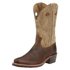 Men's Ariat 12" Heritage Roughstock Boots -SafeStep Outfitters 0 650 ariat 12 heritage roughstock earth brown bomber