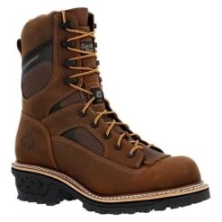 Men's Georgia 9" LTX Logger Waterproof Boots -SafeStep Outfitters 0 650 georgia 9 ltx logger waterproof boots brown
