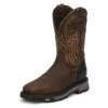Men's Justin Original Work Boots 11" Driscoll Square Toe Met Guard ST WP -SafeStep Outfitters 0 650 justin original work boots 11 driscoll square toe met guard st wp tumbled mahogany