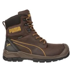 Men's Puma Safety 7" Conquest CTX Side-Zip Fiberglass Toe Boots -SafeStep Outfitters 0 650 puma safety 7 conquest ctx side zip fiberglass toe boots brown orange