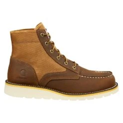 Men's Carhartt 6" Wedge Moc Toe Boots 10 Men's Carhartt 6" Wedge Moc Toe Boots -SafeStep Outfitters 1 1001 carhartt 6 wedge moc toe boots brown leather tan duck