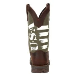 Men's Durango Rebel USA Print Western Boots -SafeStep Outfitters 1 650 durango rebel usa print western boots brown army green