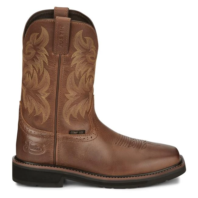Men's Justin Original Work Boots 11" Handler Square Toe Composite Toe 4 Men's Justin Original Work Boots 11" Handler Square Toe Composite Toe - Image 2