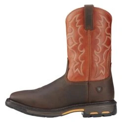 Men's Ariat 11" Workhog Wide Square Toe Boots -SafeStep Outfitters 2 650 ariat 11 workhog wide square toe dark earth brick