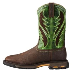 Men's Ariat 11" Workhog Wide Square Toe VentTek Composite Toe Boots -SafeStep Outfitters 2 650 ariat 11 workhog wide square toe venttek composite toe bruin brown grass green