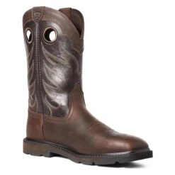 Men's Ariat Groundwork Wide Square Toe Steel Toe Boots 10 Men's Ariat Groundwork Wide Square Toe Steel Toe Boots -SafeStep Outfitters 2 650 ariat groundwork wide square toe steel toe boots brown bitter brown