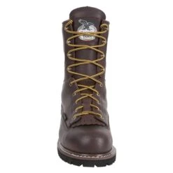 Men's Georgia 8" Low-Heel Logger Steel Toe EH Waterproof Boots -SafeStep Outfitters 2 650 georgia 8 low heel logger steel toe eh waterproof chocolate