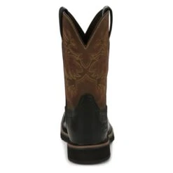 Men's Justin Original Work Boots 11" Driller Square Toe Composite Toe -SafeStep Outfitters 2 650 justin original work boots 11 driller square toe composite toe black oiled vintage tan