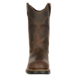 Men's Rocky 11" Aztec Pull-On Steel Shank Waterproof Boots -SafeStep Outfitters 2 650 rocky 11 aztec pull on steel shank waterproof brown