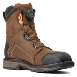 Men's Ariat 8" Workhog XT BOA Composite Toe Waterproof Boots -SafeStep Outfitters 3 650 ariat 8 workhog xt boa composite toe waterproof boots chocolate brown