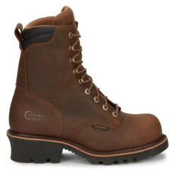 Men's Chippewa Boots 8" Valdor Logger Composite Toe Waterproof -SafeStep Outfitters 3 650 chippewa boots 8 valdor logger composite toe waterproof brown