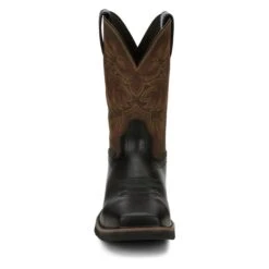 Men's Justin Original Work Boots 11" Driller Square Toe Composite Toe -SafeStep Outfitters 3 650 justin original work boots 11 driller square toe composite toe black oiled vintage tan