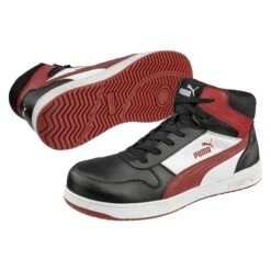 Men's Puma Safety Frontcourt MID Composite Toe Boots -SafeStep Outfitters 3 650 puma safety frontcourt mid composite toe boots black white red
