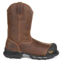 Men's Georgia 10" Rumbler Pull-On Composite Toe Waterproof Boots -SafeStep Outfitters 4 650 georgia 10 rumbler pull on composite toe waterproof brown