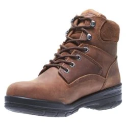 Men's Wolverine 6" Leather Durashocks Work Boots -SafeStep Outfitters 4 650 wolverine 6 leather durashocks work canyon