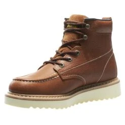 Men's Wolverine 6" Moc-Toe Wedge Heel Boots -SafeStep Outfitters 4 650 wolverine 6 moc toe wedge heel brown