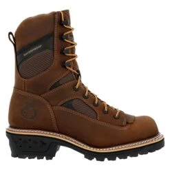 Men's Georgia 9" LTX Logger Waterproof Boots -SafeStep Outfitters 5 650 georgia 9 ltx logger waterproof boots brown