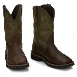 Men's Justin Original Work Boots 11" Keavan Met Guard Steel Toe Waterproof -SafeStep Outfitters 5 650 justin original work boots 11 keavan met guard steel toe waterproof dark brown mossy green