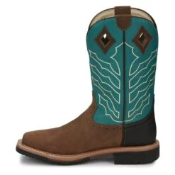 Men's Justin Original Work Boots 12" Derrickman Steel Toe Waterproof -SafeStep Outfitters 5 650 justin original work boots 12 derrickman steel toe waterproof peanut wyoming turquoise crunch