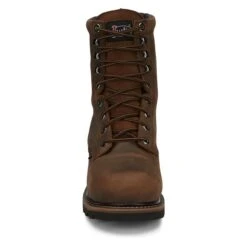 Men's Justin Original Work Boots 8" Pulley Round Toe Met Guard CT WP -SafeStep Outfitters 5 650 justin original work boots 8 pulley round toe met guard ct wp brown