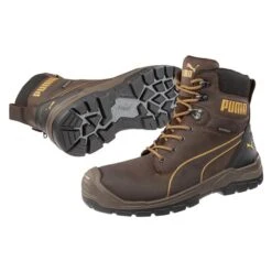 Men's Puma Safety 7" Conquest CTX Side-Zip Fiberglass Toe Boots -SafeStep Outfitters 5 650 puma safety 7 conquest ctx side zip fiberglass toe boots brown orange