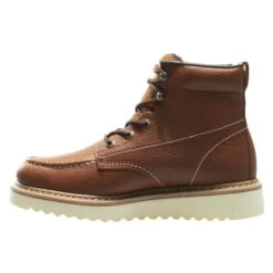 Men's Wolverine 6" Moc-Toe Wedge Heel Boots -SafeStep Outfitters 5 650 wolverine 6 moc toe wedge heel brown