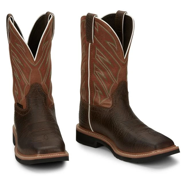 Men's Justin Original Work Boots 11" Electrician Square Toe Steel Toe 9 Men's Justin Original Work Boots 11" Electrician Square Toe Steel Toe - Image 7