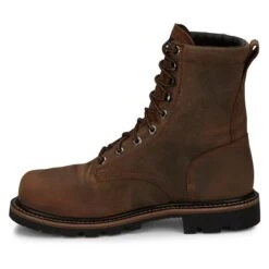 Men's Justin Original Work Boots 8" Pulley Round Toe Met Guard CT WP -SafeStep Outfitters 6 650 justin original work boots 8 pulley round toe met guard ct wp brown