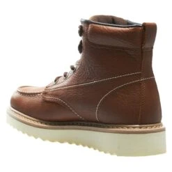 Men's Wolverine 6" Moc-Toe Wedge Heel Boots -SafeStep Outfitters 6 650 wolverine 6 moc toe wedge heel brown