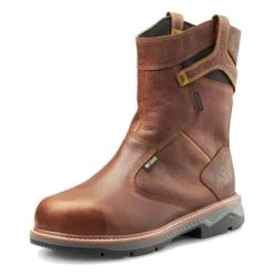 Men's Terra Patton Wellington IMG Aluminum Toe Waterproof Boots -SafeStep Outfitters 7 650 terra patton wellington img aluminum toe waterproof boots brown